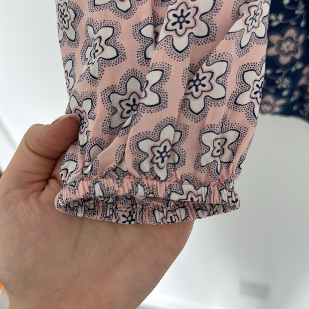 Boden Floral Blouse, Pink and Navy Blue - Size 2 - Picture 4 of 6